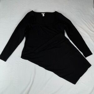 Ava & Viv Sheath Dress Women's 2XL Black Solid Super Soft Long‎ Sleeve Pullover